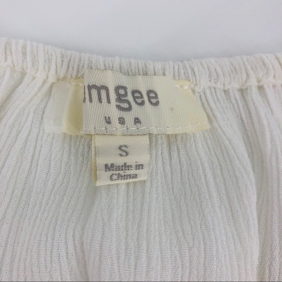 Umgee Off The Shoulder Crochet Bell Sleeve Top SM - Picture 6 of 6